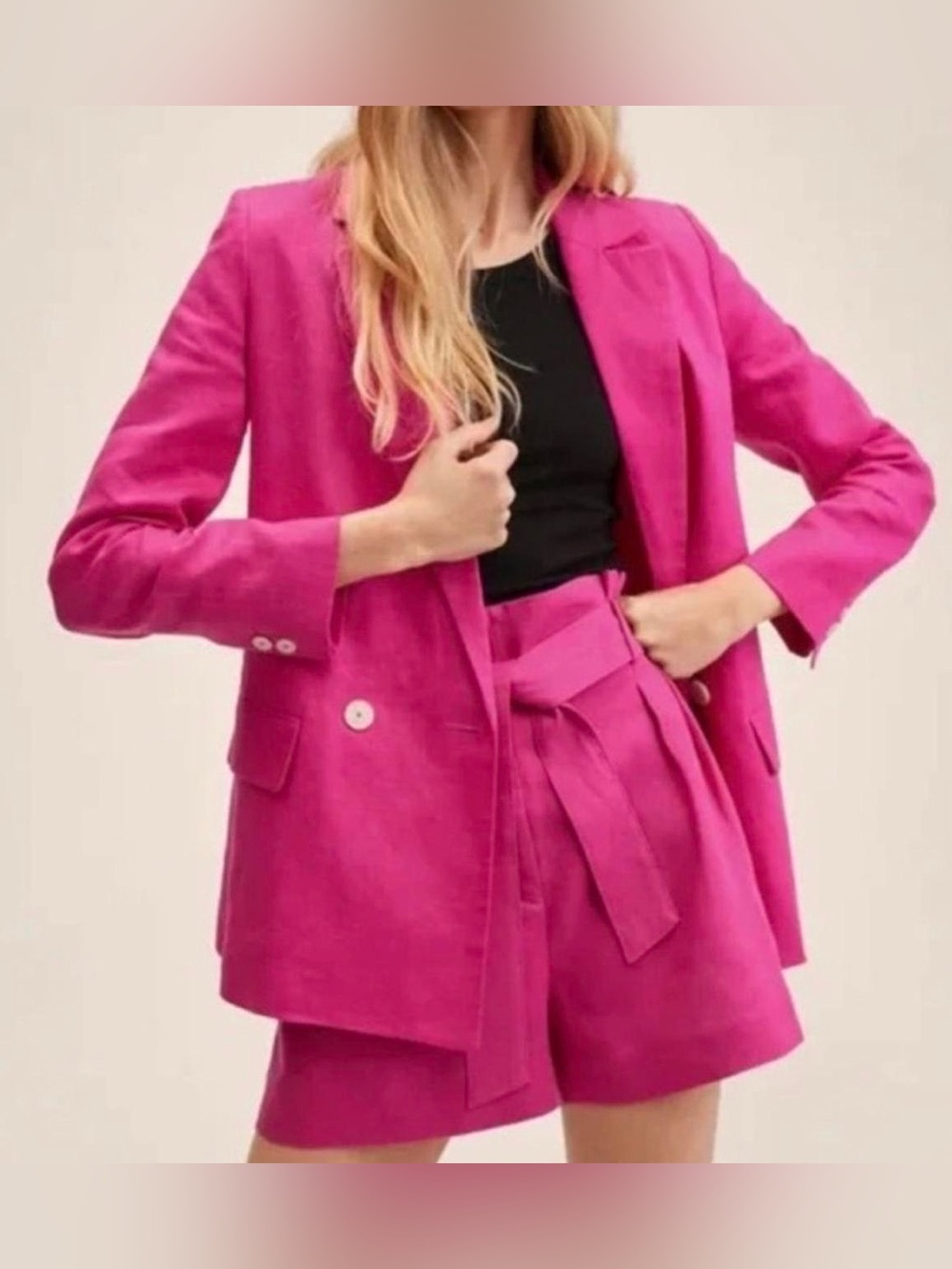 100% linen blazer and shorts set- worn once